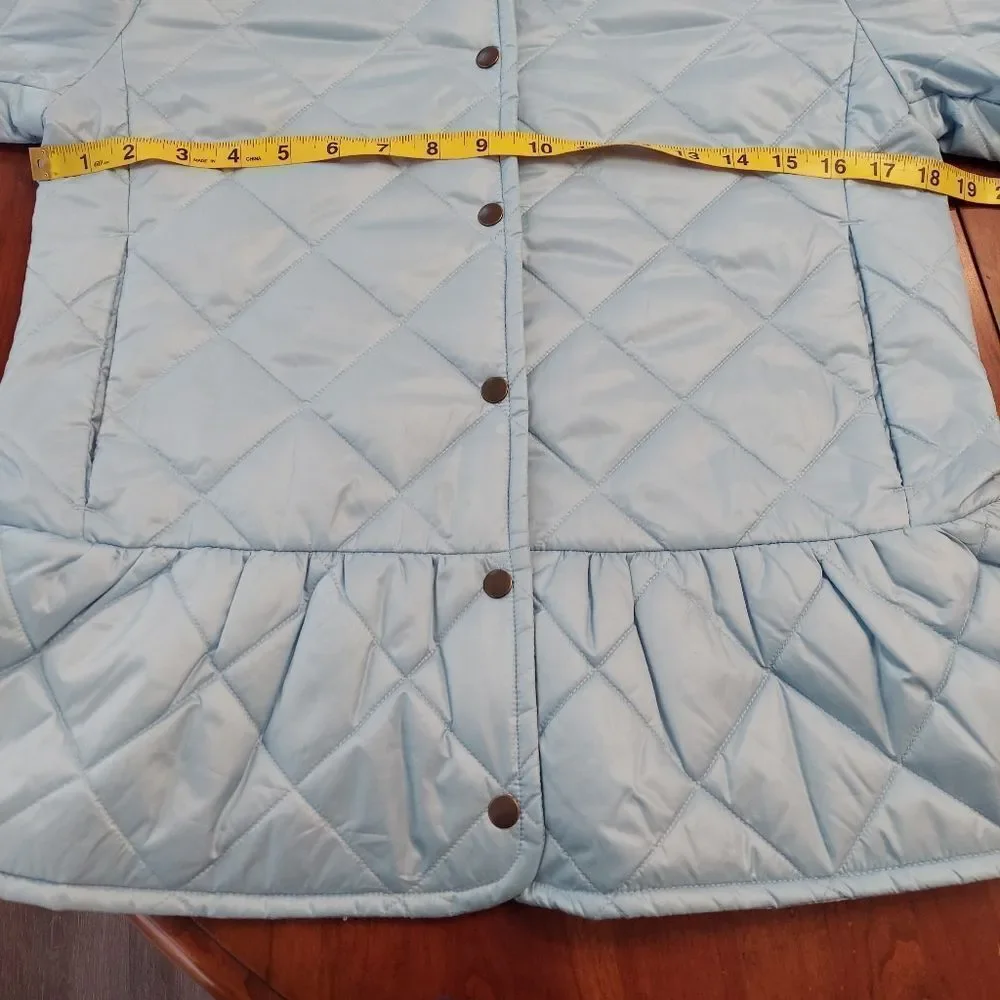 Crew Cuts Light Blue Quilted Peplum Barn Jacket Sz XL